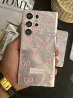 قاب موبایل سامسونگ پاپیون شاینی صورتی نگین برجسته - Image 2