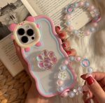 قاب موبایل آیفون پنجه گربه هلوگرامی + بند مچی ست - Image 2