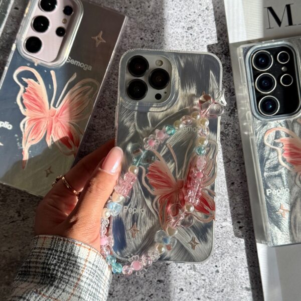 قاب پروانه رز فلای با آویز آیفون (کدC2147)