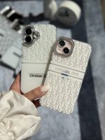 قاب White Christian Dior دور لنز نگین آیفون (کدC2076)