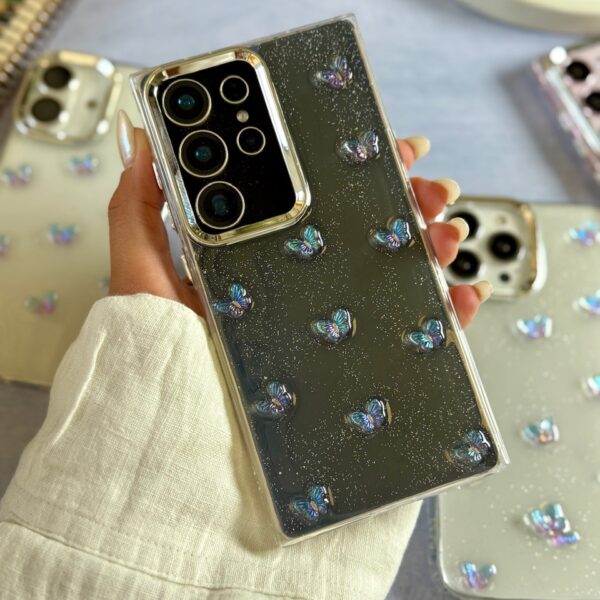 قاب پروانه رنگی زمینه شاینی (کدC2108)