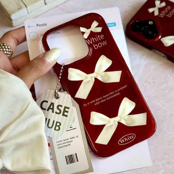قاب چری white bow آیفون (کدC2095)