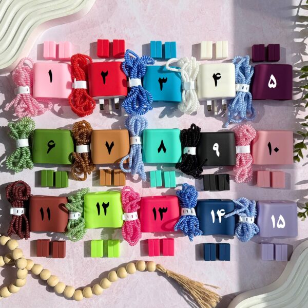 محافظ آداپتور 25 وات سیلیکونی سامسونگ 3 پین (5تکه) (کدa0297)