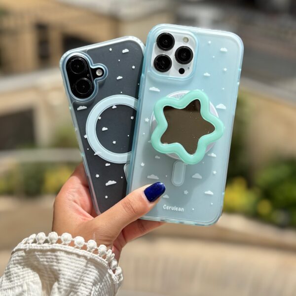 قاب ابر آبی با پاپ سوکت ستاره (کدC2037)