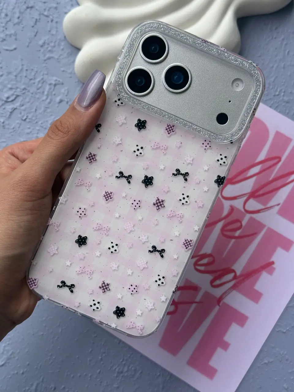 7d0179 قاب Kawaii Pink Star آیفون (کدC2216) - Image 1