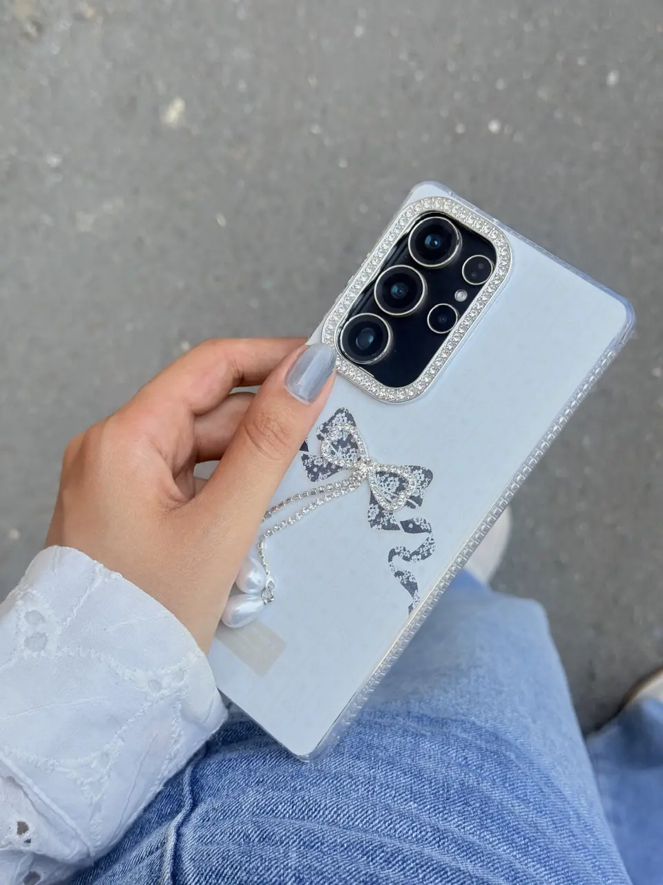 879e08 قاب پاپیون دور لنز نگین/شاین Lovely Power سامسونگ و شیائومی (کدC2262) - Image 1