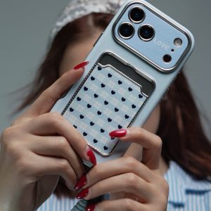 قاب موبایل آیفون قلب آیینه ای دریا جاکارتی + بندست